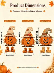2D Flat 1/3pcs Autumn Wooden Decorative Signs, Thanksgiving Wall Decor, Party Decoration, Perfect Holiday Gift, Tabletop Decor, Suitable For All Occasions, Vintage Country Style, Home Harvest Season, Pumpkin Maple Leaf Elements, Halloween Decoration - Multicolor - View 6