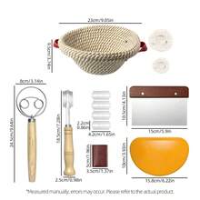 Sourdough Bread Baking Tool Set, Bread Making Kit - Fermentation Basket With Liner, Dough Mixer, Bread Lame With Replaceable Blades, Dough Scraper, Perfect For Baking Beginners And Professionals, Homemade Bread Baking Supplies, Sourdough Starter Kit - View 12