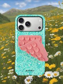 GIIPPA 1件暖橘色與粉橘色海洋元素圖案設計手機殼，適用於Phone 17 Pro Max，附粉色吸盤，相容於Phone 16 Pro Max、15 Pro Max、14 Pro Max，韓系高端時尚趣味手機殼，相容於11/12/13/14/15/16 Pro Max Plus，優雅設計適合男女使用，聖誕節、情人節、復活節、婚禮季與生日送給女友的完美禮物！ - 淺綠色 - 查看 8