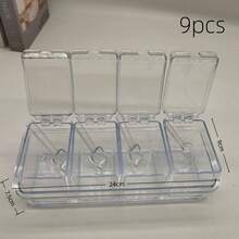 9-Piece Kitchen Spice Storage Set - Transparent Multi-Compartment Moisture-Proof Lid-Top Spice Storage Box, Essential For Home And Apartment Living - 9pcs Transparent Seasoning Container - View 1