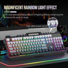 RAIKU Metal Gaming Keyboard And Mouse Set, Universal Wired Keyboard For PC, 104-Key Layout RGB Backlit Keyboard, 6D Mouse, Gaming Keyboard And Mouse Set For PC - View 4