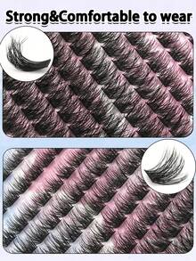 156 Clusters Large Capacity Fluffy Segmented False Eyelashes, Dense And Voluminous, Durable And Long-Lasting, Suitable For Beginners, Easy To Wear, Portable Makeup Essential, Valentine's Day Gift For Her - D - View 3