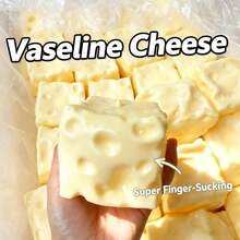 1pc Jumbo Large Cheese Squishy Cube Toy Realistic Food Shape Ultra Soft Slow Rising Stress Relief Squeeze Sensory Fidget Toy For Adults Office Home Desktop Decompression Game Birthday Holiday Novelty Gift - Multicolor - View 2