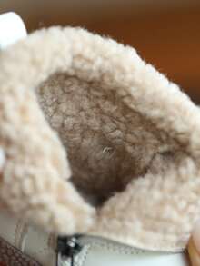 Gentle Floral Girls' Thermal-Lined Ankle Boots, Soft Sole Anti-Slip Autumn/Winter Baby Boots - Beige - View 3