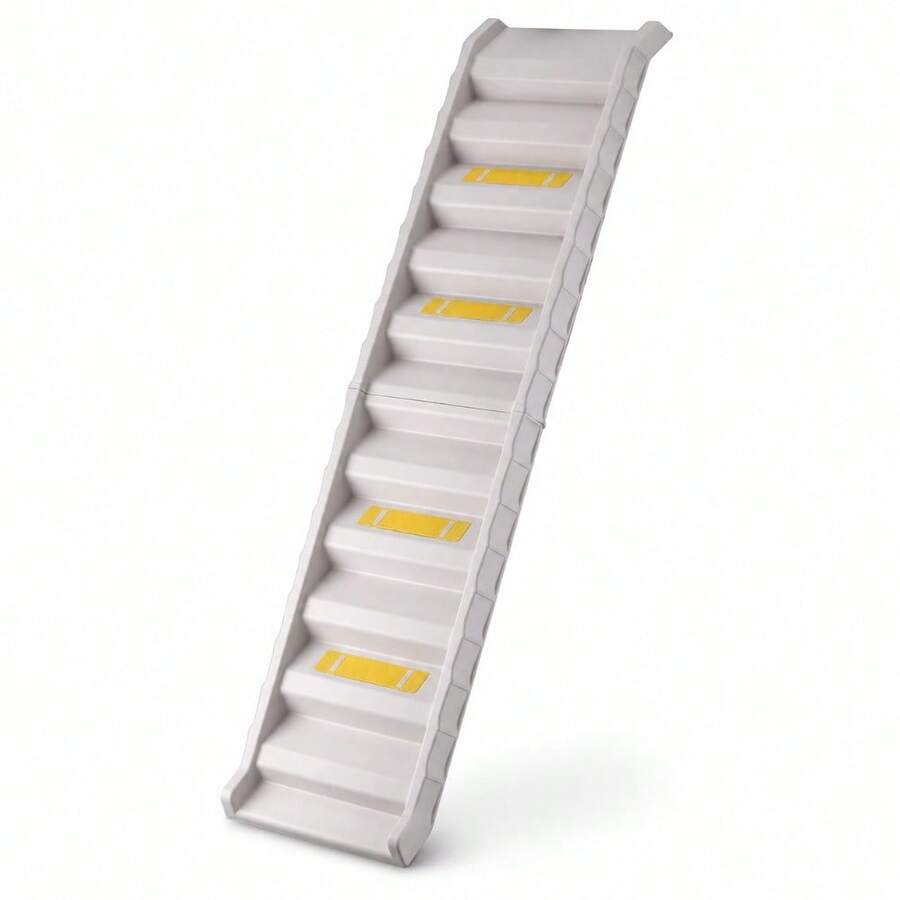Foldable Pet Access Ramp – Lightweight Portable Dog Ramp For Cars, Homes & Outdoor Use | 154 Cm Length, Non-Slip Surface, Easy-Fold Design For Small To Medium Pets - White - View 1