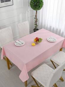 1 pieza Mantel rectangular, adecuado para buffet, fiesta de vacaciones, cena, boda y baby shower, decoración del hogar, mantel de unicolor, mantel de tela - Rosa - Ver 7