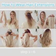 20 Inch Long Wavy Clip-In Hair Extensions, 4-Clip Design For Women, Rainbow Color, Multiple Colors Available, Suitable For Halloween, Christmas, Music Festivals And Other Holiday Occasions, Easy To Use - Multicolor - View 7