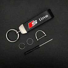 PU Leather Car Keychain With 360 Degree Rotation Zinc Alloy Keyring Premium Trinket For Car Keys Stylish Unisex Design Key Holder Gift For Audi S Line A3 A4 A5 A6 A7 A8 S3 S4 S5 S6 S7 Auto Parts - A - View 6