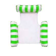 1 pieza Cama flotante inflable, a rayas, diseño de silla flotante con almohada, silla y cama flotante de doble uso, adecuada para agua, playa, arena, piscina, hamaca flotante de agua, flotador inflable de agua, asiento de descanso de agua, flotador inflable de piscina, balsa de piscina, colchoneta flotante, bomba de aire se vende por separado - Tres tubos - Ver 12