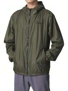 PUMA Men's Abrasion-Resistant Windproof Breathable Woven Hooded Jacket Green - Green - View 1