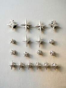 18pcs Silver Star Shaped Punk Style DIY Shoe Decorations - Silver - View 7