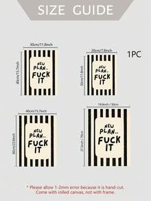 1pc Funny Quote Wall Art Print, Bright Typography Poster, Colorful Text Canvas Decor, Minimalist Unframed Wall Decor For Gallery Wall, Bedroom, Living Room, Hallway - Text a - View 4