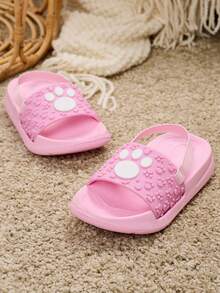 1 Pair Pink Summer Baby Girl Sandals, Comfortable Fashion Casual Versatile Slippers, Lightweight Soft - Pink - View 4