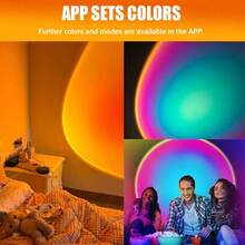 xoddi 1 PCS RGB Sunset Lamp Projector, Remote Dimmable LED Night Light, Aesthetic Ambient Lighting For Bedroom Living Room, Holiday Gift For Halloween, Thanksgiving, Christmas - Multicolor - View 9