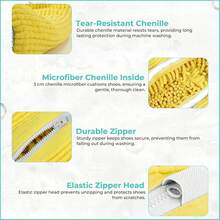 1pc 360° Shoe Washing Bag, Nylon Material, Suitable For All Shoe Types, Anti-Deformation, Reusable, With Zipper, 360° Deep Cleaning, Machine Washable, Air Dry, Soft Fleece Lining, Suitable For Sports Shoes And Casual Shoes, College Dorm Essential - Multicolor - View 9