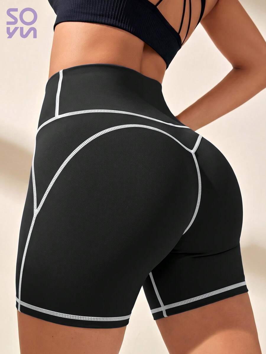 Soyun New High Elasticity High Waist Tummy Control Butt Lifting Shorts, Suitable For Daily Casual And Outdoor Activities Sports Black - Black - View 1