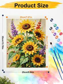 1 Set Digital Painting Kit, Suitable For Beginners, Sunflower Coloring Set - Adult Beginner Set, Birthday Gift, Anniversary Gift, Holiday Gift, Home Decor - A - View 8