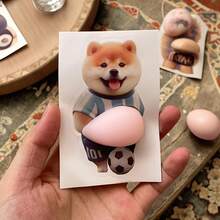 3D Sticker 1pc/2pcs/5pcs Shiba Inu Puppy Stickers, Cute Funny 3D DIY Stickers For Scrapbooking, Door Handle Bumper, Laptop Decoration - Baby Blue - View 5