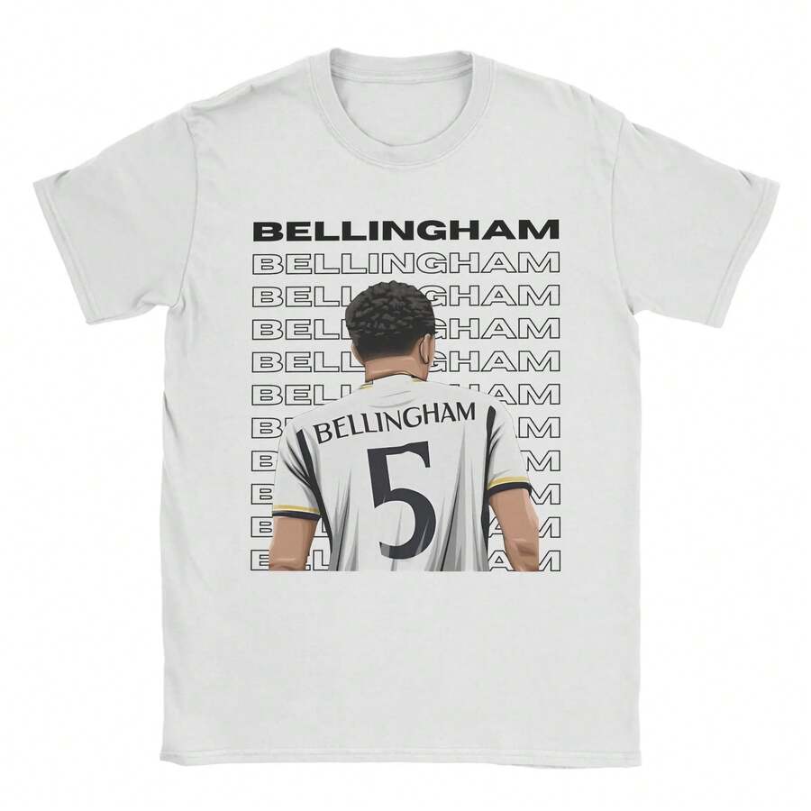 Bellingham's Big Head For Men And Women T-Shirt, Soccer Football Funny Tees, Short Sleeve O-Neck T-Shirt, 100% Cotton, Plus Size Clothing. WVIR - 9 - View 1