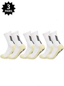 1/3 Pairs Unisex Soft Breathable Football/Sports Socks, Anti-Slip, Suitable For Running, Football, Basketball, Cycling, Outdoor Activities, Autumn Socks - Multicolor - View 11