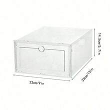 4-12pcs Large Shoe Storage Boxes, Stackable Transparent Plastic Shoe Boxes With Lids, Foldable Shoe Storage Boxes, Dust-Proof Sports Shoe Storage Boxes, Suitable For Wardrobe, Bedroom, Dorm, Entryway, Shoe Cabinet, Space-Saving Display Boxes, Suitable For Boots, High-Top Shoes, Home Storage - View 10