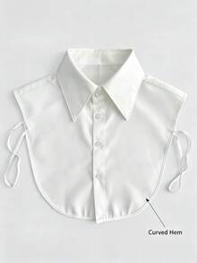 Women's Detachable White Shirt Collar, Solid Color Fake Collar, Casual Business Office Outfit, Fashionable Turn-Down Collar Neckline, Suitable For Sweaters, Jackets, Dresses - White - View 7