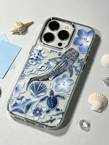 Casing Ponsel Motif Bunga, Paus, Kura-kura, dan Elemen Laut Musim Panas, dengan Tombol dan Bingkai Kamera Berlapis Elektroplating, Kompatibel dengan iPhone 17 Pro Max 17 Pro 17/16/15/14/13/12/11 - Desain Fashion Kreatif, Casing Pelindung Anti Jatuh yang Melindungi Seluruh Bagian, Cocok Sebagai Hadiah untuk Teman dan Keluarga. - Clear - View 6