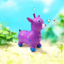 1 Piece 60*54*40cm, 1350g. Musical Inflatable Jumping Deer - Space Hopper With Handle + Ride-On Animals (Bounce Friends Set) Inflatable Jumping Horse - Space Hopper With Handle, Ride-On Animals And Bounce Inflatable Jumping Horse: Space Hopper + Ride-On Animals (Bounce Friends) - Purple - View 2