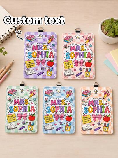 1pc Custom Teacher Name Badge Holder,ID Card Holder,Lanyard Accessories,Back To School,New Teacher Gift,School Supplies,Teacher Appreciation Gift
