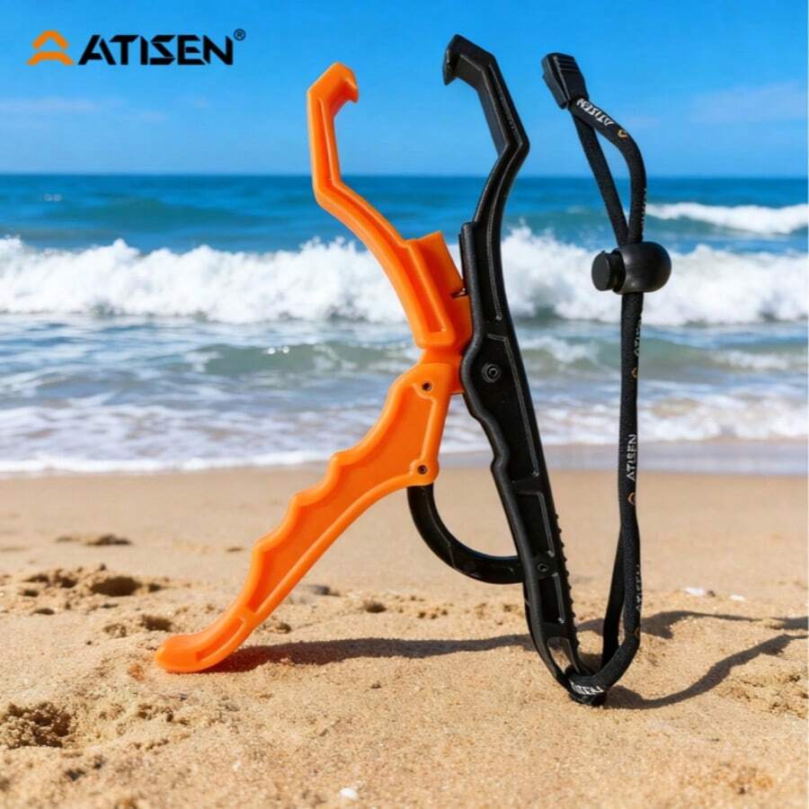 Fish Landing Grip, Fish Control Pliers, Plastic Floating Fish Holder, Fish Gripper, Fish Landing Tool, Fishing Tackle - Square-head Orange and Black Fish Gripper - View 1
