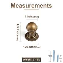 2pcs Vintage Distressed Bronze & Brushed Gold Round Ball Cabinet Pulls, Decorative Drawer Knobs With Grooved Middle Ring And Beaded Layered Round Base, Retro Luxury Furniture Hardware For Kitchen Cabinets, Wardrobes, Dressers, Closet Doors - Single-hole Washer - View 9