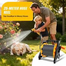 15M 25M 30M Portable Lightweight Garden Hose Reel With Foldable Handle, Stable Triangle Support, Multi-Functional Water Gun Slot For Car Washing, Watering, Yard Rinsing And Pet Play - Garden Hose Reel - View 9