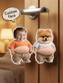 Customized Face Photo, Squeezable Acrylic Keychain, Fun Personalized Gift, Gift For Friends, Couples, Colleagues And Family, - Multicolor - View 5