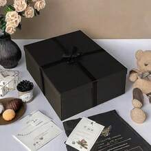 A Large Gift Box 17x13x6 Inches,Black Boxes For Presents,Birthday,Valentine's Day,Mother's Day,Christmas,Anniversary. - Black - View 9