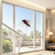 White Window Screen, Mosquito Netting, Window-Mounted Mosquito Net, Self-Adhesive Mosquito Net, Mosquito And Insect Screen, Mosquito Net, Mosquito Door Curtain Screen. Effectively Blocks Mosquitoes. - Screen Windows - View 102