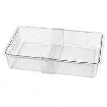 24x15x6.5cm Clear Plastic Desk Drawer Organizer, Compartmentalized Storage Tray, Minimalist Makeup Organizer Box - A - View 4