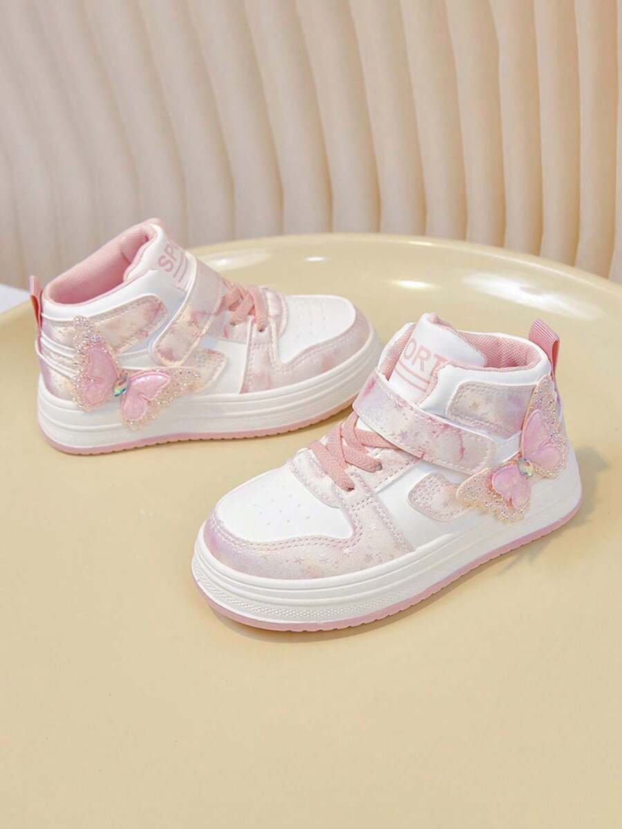 1 Pair Girls' High-Top Breathable Sports Sneakers, Casual Non-Slip ...