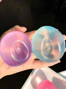1pc Grass Green & Shallow Sea Blue Transparent Squishy Toys, Slow Bounce Freely Kneadable Squeeze Stress Balls, Silky Clear Texture Aesthetic Desktop Ornaments, Calming Anxiety Sensory Fidgets, Perfect Holiday Birthday Party Gifts For Students & Ad - Multicolor - View 9