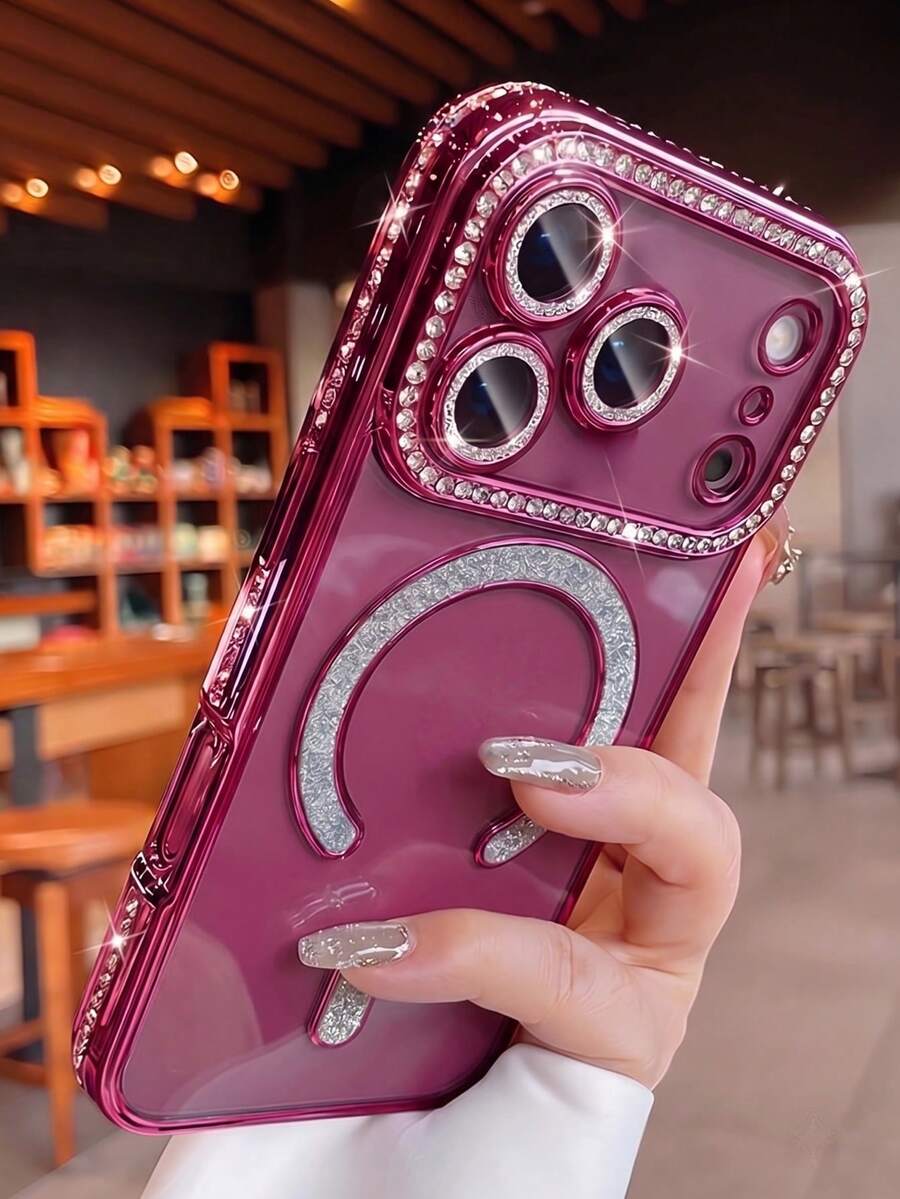 2025 Premium Sparkling Rhinestone Phone Case Compatible With IPhone 18 Pro Max 17 AIR 16 15 14 13 12 11 Pro Max Plus Magnetic Clear Lens Protection