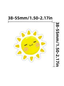 50pcs Cute Cartoon Sun Vinyl Stickers - Reusable, Colorful -Style Decals For Laptops, Water Bottles, Skateboards & More - Perfect For Birthday Party Favors, Funny Stickers, DIY Decorative Mobile Phone Laptop Handbook - Multicolor - View 5