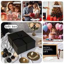 A Large Gift Box 17x13x6 Inches,Black Boxes For Presents,Birthday,Valentine's Day,Mother's Day,Christmas,Anniversary. - Black - View 8
