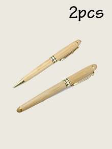 1/2pcs Personalized Name Pens Set, Custom Business Engraver Pens Ballpoint, Bamboo Wooden Pen Set Gift Box, Thanksgiving Teacher's Day Gift Personalized Pens With Name,Customized Retractable Writing Ball Pen. - Style 4 - View 8