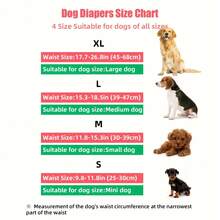 3 Packs Female Dog Heat Period Pants, Reusable Washable Printed Dog Diaper Skirts - Multicolor - View 4