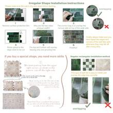 shiny home 10 Sheets Peel And Stick Backsplash For Kitchen - 30.48cm X 30.48cm 3D Geometric Mosaic Tiles - Black, White & Beige Interlocking Pattern - Waterproof Self-Adhesive Vinyl Wall Stickers For Bathroom & RV Vanity - White - View 6