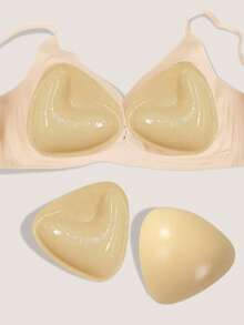 1pair Women Invisible Double-Sided Silicone Adhesive Bra Pads, Reusable Push-Up Lift Inserts, Waterproof Thickened Padding For Bikini, Swimsuit& Strapless Bras - Multicolor - View 9