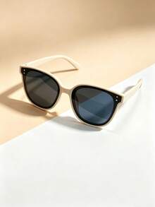 1 Set Women's Vintage Round Sunglasses - Lightweight UV Protection Summer Sunglasses, Fashionable Street Style Versatile Design (Matches Denim And Leather Outfits), Comfortable All-Day Wear, Suitable For Outdoor Activities - Multicolor - View 7
