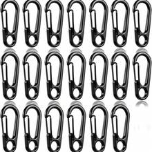 20PCS Heavy-Duty Spring Hooks - Safety Lock Keychain With Loop For Camping, Keys, Tools, Outdoor Gear - Durable Construction - Fits Backpacks, Belts, Camping Accessories, Compact Design, Sturdy Build, Tool Clip, Detector - Black - View 15