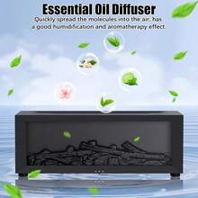 Mini Fireplace Diffusers For Essential Oils Fireplace Humidifier With Remote 150ml Fireside Ultrasonic Humidifier Bonfire Flame Diffuser With 7 Colors Light For Home Room Office 5W - Multicolor - View 6
