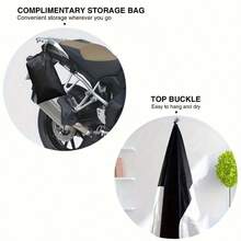 2027 New Winter Motorcycle Cover, Silver Coated Thickened Snowproof Waterproof, Outdoor Sun Protection Dustproof Car Cover, With Lock Hole Windproof Rope, Multi-Color Universal Fit - Black and Silver Car Cover - View 7