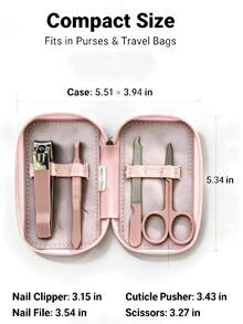 Pink Multi-Function Nail Clipper Set Stainless Steel Tools Nail Scissors Nail Clippers Nail Pliers Portable Tool Set - Pink - View 6